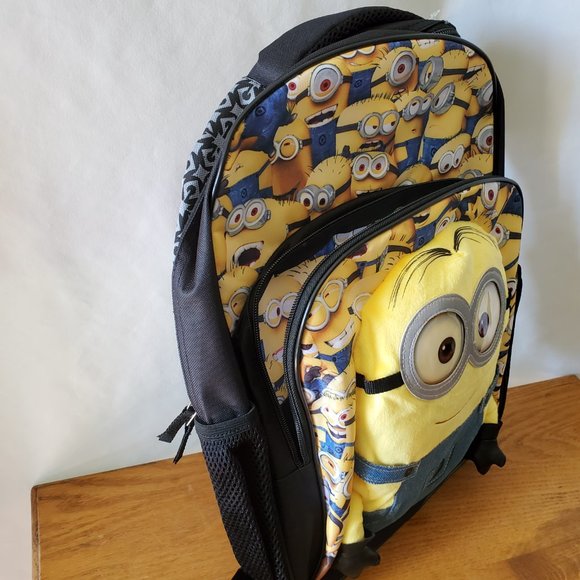Backpack Despicable Me Minion Black Yellow Pockets - Picture 6 of 8